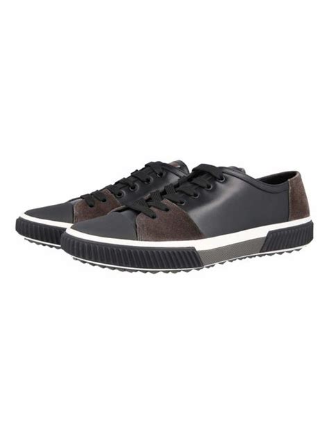 Prada Men's 4E3058 OSD F0002 Leather Sneaker 